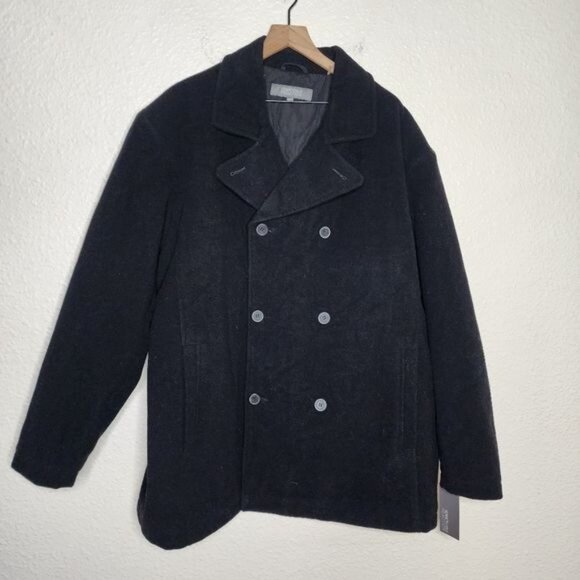 Kenneth Cole Reaction Wool Blend Pea Coat in Black Women's Plus Size 2X NWT - Picture 8 of 8